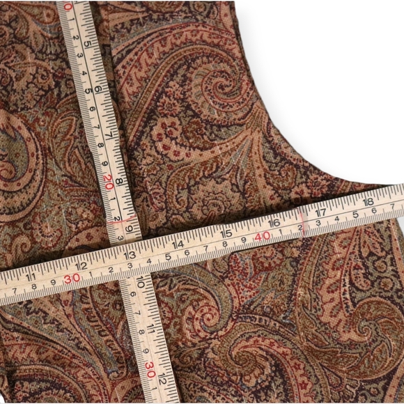 Brown Paisley Button-Up Vest - Picture 7 of 8